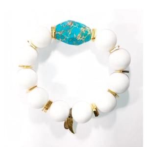 NEW OMI women's she is awakened agate bracelet in white